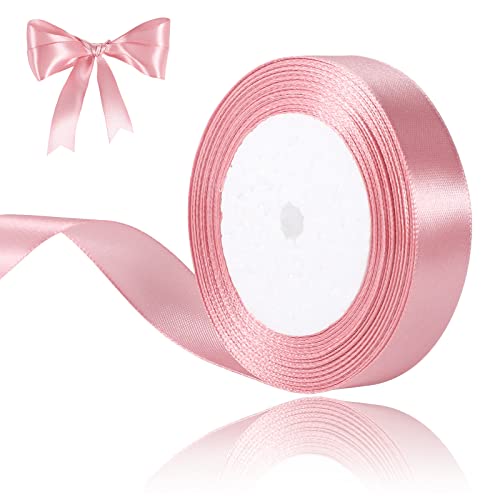 22m x 2cm Satinband Rosa, Schleifenband Hochzeit Geschenkband Rosa Dekoband Rosa Band für Geschenkverpackung Brautstrauß Basteln Geburtstag Hochzeit Dekoration von Yoosso