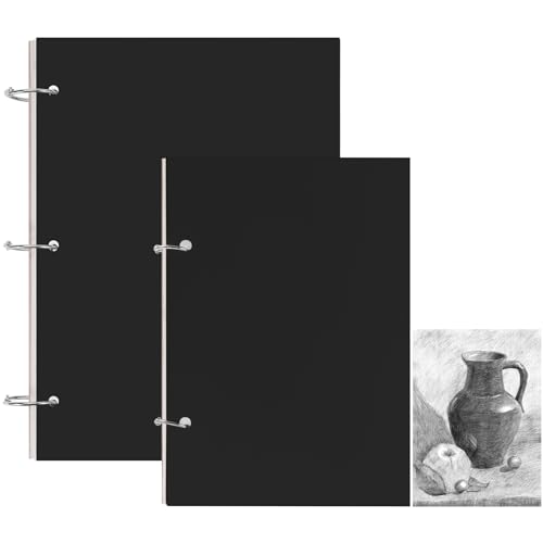 2er Set Skizzenbuch, A4+A5 Sketchbook 160g/m² Zeichenbuch Malblock mit Kraftpapier Einband 35 Bögen für Künstler Studenten Maler Enthusiasten von Yoosso