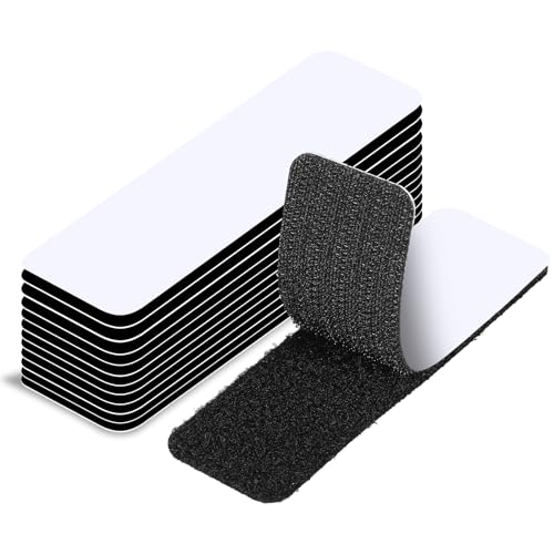 Yoosso 36 Stück Klettband Selbstklebend, 3 x 10cm Doppelseitig Klettverschluss Klebeband Extra Stark Klebepad Klett für Wände Metalle Tür Boden (Schwarz) von Yoosso