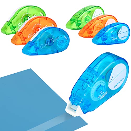 Yoosso 6 Stück Selbstklebender Kleberoller, 6mmx6m & 8mmx8m Fotokleber Transparentes Doppelseitiges Klebeband Roller Glue Tape für Scrapbook Kartenherstellung Schule Büro Basteln von Yoosso