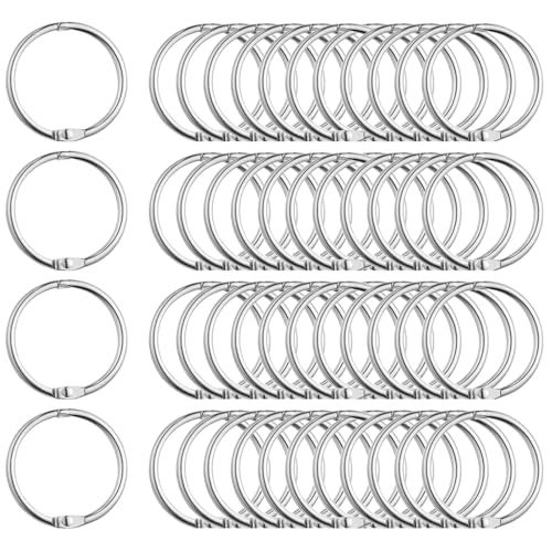 60 Stück Binder Ringe, 30mm Buchringe Ringbinder Metall Loseblatt Verbinder Karteikarten Ring für Fotoalbum Scrapbook Schlüsselanhänger von Yoosso