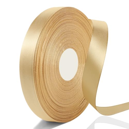 91m Goldenes Band, 2cm Geschenkband Gold Schleifenband Hochzeit Satinband Gold Dekoband Stoffband für Geburtstag Taufe Hochzeit Dekoration Geschenkverpackung von Yoosso