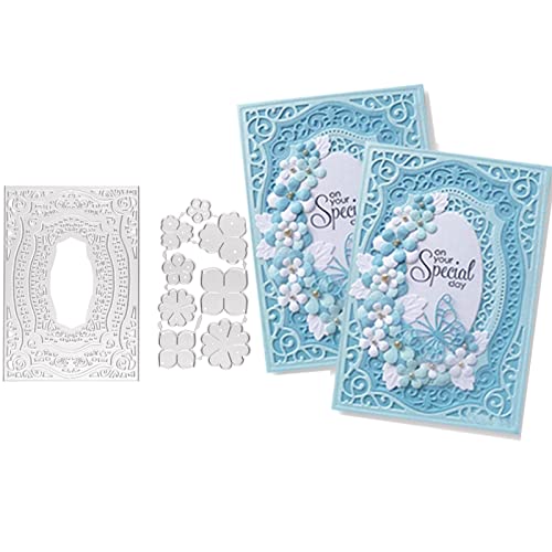 Rechteckige Stanzformen, Blumen, Metall, Prägeschablone, Dekoration für Bastelarbeiten, Scrapbooking, Papier, Blütenblätter, Karten, Fotoalben, 2 Stück Rechteckige Stanzformen, Blumen, Metall, Prägeschablone, Dekoration für Bastelarbeiten, Scrapbooking, Papier, Blütenblätter, Karten, Fotoalben, 2 Stück von Yoosso