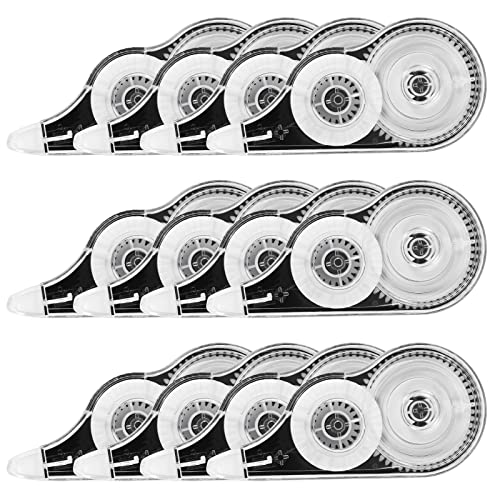 Yoosso 12er Korrekturbänder Set, 12m x 5 mm Korrekturroller Korrekturmaus Mini mit Schutzkappe&Fenster Korrigieren Roller für Kinder Schüler Büro Zuhause Schule (Schwarz) von Yoosso
