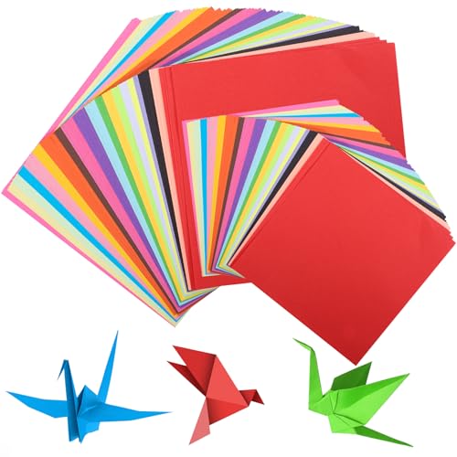 Yoosso 200 Blatt Origami Papier, 10 x 10cm&15 x 15cm Buntes Papier Doppelseitiges Origami Faltpapier Bastelkarton Faltpapier für DIY Origamipapier Basteln(20 Farben) von Yoosso