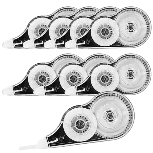 Yoosso 8 Stück Korrekturroller, 12m x 5 mm Korrekturband Korrekturmaus Set Correction Tape mit Schutzkappe Korrekturroller Mini für Schüler Zuhause Büro Schulsachen (Schwarz) von Yoosso