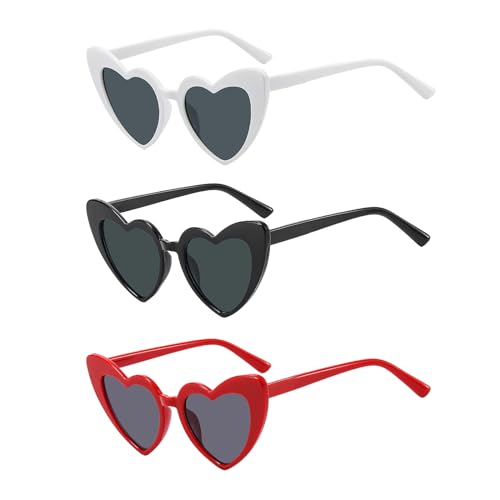 Yootiko 3 Paar Herz Sonnenbrille Damen Jga Partybrillen Set Vintage Hippie Lustige Herzform Brille Team Braut Herzbrillen Für Geburtstagsfeier, Hochzeit,Halloween, Weihnachten Bunt Yootiko 3 Paar Herz Sonnenbrille Damen Jga Partybrillen Set Vintage Hippie Lustige Herzform Brille Team Braut Herzbrillen Für Geburtstagsfeier, Hochzeit,Halloween, Weihnachten Bunt von Yootiko