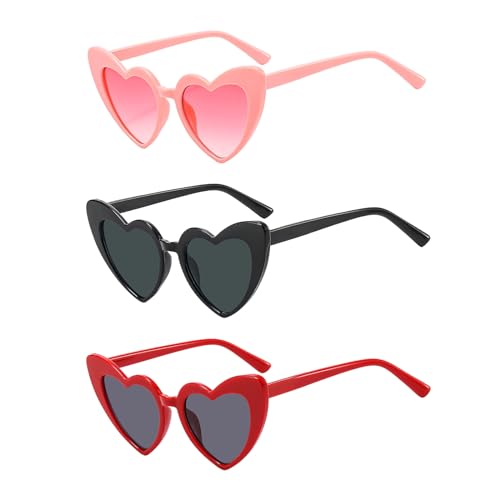 Yootiko 3 Paar Herz Sonnenbrille Damen Jga Partybrillen Set Vintage Hippie Lustige Herzform Brille Team Braut Herzbrillen Für Geburtstagsfeier, Hochzeit,Halloween, Weihnachten Bunt Yootiko 3 Paar Herz Sonnenbrille Damen Jga Partybrillen Set Vintage Hippie Lustige Herzform Brille Team Braut Herzbrillen Für Geburtstagsfeier, Hochzeit,Halloween, Weihnachten Bunt von Yootiko