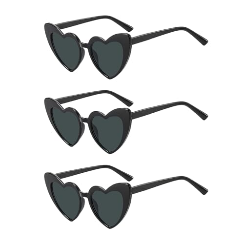 Yootiko 3 Paar Herz Sonnenbrille Damen Jga Partybrillen Set Vintage Hippie Lustige Herzform Brille Team Braut Herzbrillen Für Geburtstagsfeier, Hochzeit,Halloween, Weihnachten Schwarz Yootiko 3 Paar Herz Sonnenbrille Damen Jga Partybrillen Set Vintage Hippie Lustige Herzform Brille Team Braut Herzbrillen Für Geburtstagsfeier, Hochzeit,Halloween, Weihnachten Schwarz von Yootiko