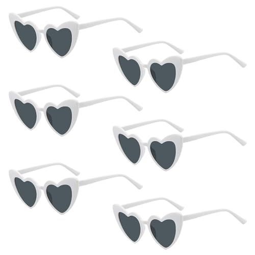 Yootiko 6 Stück Herz Sonnenbrille Für Damen Partybrille Lustige Herzbrille Set Hochzeit Team Braut Jga Hippie Herzbrillen Für Geburtstagsfeier,Urlaubsreisen,Karneval,Halloween, Weihnachten Weiß Yootiko 6 Stück Herz Sonnenbrille Für Damen Partybrille Lustige Herzbrille Set Hochzeit Team Braut Jga Hippie Herzbrillen Für Geburtstagsfeier,Urlaubsreisen,Karneval,Halloween, Weihnachten Weiß von Yootiko