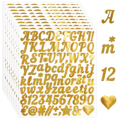 Yooyan 10 Blätter Goldene Glänzende Selbstklebende Buchstaben Aufkleber, DIY Klebebuchstaben, Wetterfeste Vinyl Sticker für Grußkarten Briefkasten Schilder DIY Scrapbooking Yooyan 10 Blätter Goldene Glänzende Selbstklebende Buchstaben Aufkleber, DIY Klebebuchstaben, Wetterfeste Vinyl Sticker für Grußkarten Briefkasten Schilder DIY Scrapbooking von Yooyan