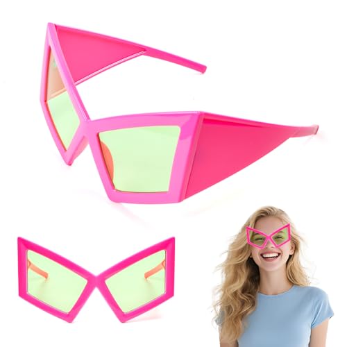 Yooyan Lustige Sonnenbrille, Mode Personalisierte, Rosa Rahmen mit Grünen Gläsern, Brillen Shades mit und Katzenaugenform, Extravagante Großrahmen-Sonnenbrille für Fasching, Foto Requisiten Yooyan Lustige Sonnenbrille, Mode Personalisierte, Rosa Rahmen mit Grünen Gläsern, Brillen Shades mit und Katzenaugenform, Extravagante Großrahmen-Sonnenbrille für Fasching, Foto Requisiten von Yooyan