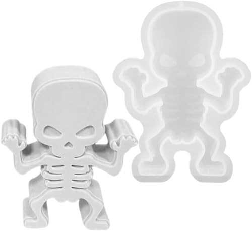 Yooyan Silikonformen Gießformen Herbst, Skelett Silikonform Herbst Dekofür DIY Dekorationen, Pralinen, Kerzen, Dekoration Halloween-Party, Gruselige Party (XO-Totenkopf) von Yooyan