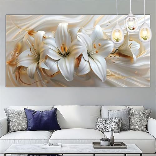 Abstrakt Diamond Painting Erwachsene Groß xxl 90x250cm Diamant Painting Bilder Lilie Diamant Malerei Set,Vollbohrer Crystal Art Stickerei Kreuzstich Bastelset Erwachsene für Dekor Geschenke YC-293 von Yooyixi