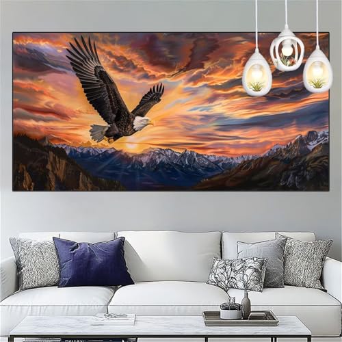 Adler Diamond Painting Erwachsene Groß xxl 70x200cm Diamant Painting Bilder Sonnenuntergang Diamant Malerei Set,Vollbohrer Crystal Art Stickerei Kreuzstich Bastelset Erwachsene,Dekor Geschenke YC-283 von Yooyixi