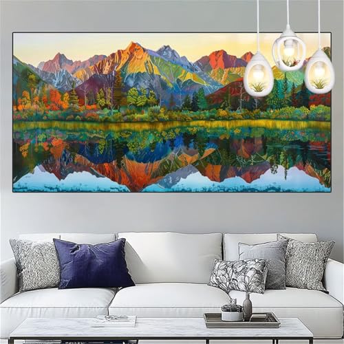 Berg Diamond Painting Erwachsene Groß xxl 80x220cm Diamant Painting Bilder See Diamant Malerei Set,Vollbohrer Crystal Art Stickerei Kreuzstich Bastelset Erwachsene für Home Dekor Geschenke YC-275 von Yooyixi