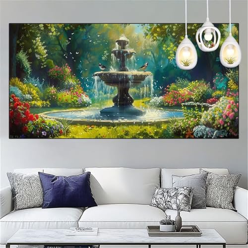 Diamond Painting Brunnen Diamond Painting Kinder Landschaft Basteln Mädchen 8 Jahre Diamant Malerei 90x250cm DIY Full Diamant Crystal Art Mosaikherstellung Stickerei Kreuzstich,Decor Geschenke YC-266 von Yooyixi