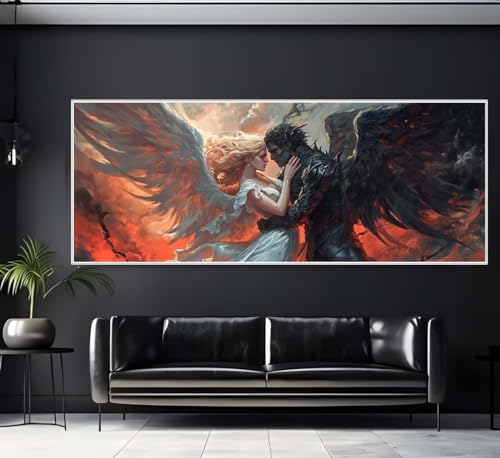 Diamond Painting Engel und Teufel Diamond Painting Erwachsene Groß xxl 160 X 80cm, DIY Malen Nach Zahlen Erwachsene 5D Diamant Painting Bilder Kinder Crystal Arts für Wand Deko Aesthetic Geschenke-f37 von Yooyixi