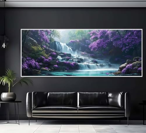 Diamond Painting Fluss Wald Diamond Painting Erwachsene Groß xxl 60 X 30 cm, DIY Malen Nach Zahlen Erwachsene 5D Diamant Painting Bilder Kinder Crystal Arts für Wand Deko Aesthetic Geschenke-f132 von Yooyixi