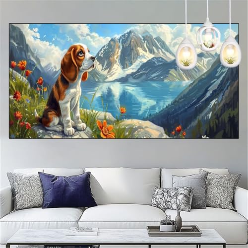 Diamond Painting Landschaft Diamond Painting Kinder Hund Basteln Mädchen 8 Jahre Diamant Malerei 40x80cm DIY Full Diamant Crystal Art Mosaikherstellung Stickerei Kreuzstich,Home Decor Geschenke YC-298 von Yooyixi