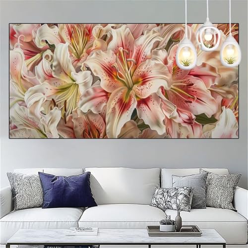 Diamond Painting Lilie Diamond Painting Kinder Blume Basteln Mädchen 8 Jahre Diamant Malerei 60x180cm DIY Full Diamant Crystal Art Mosaikherstellung Stickerei Kreuzstich,Home Decor Geschenke YC-286 von Yooyixi