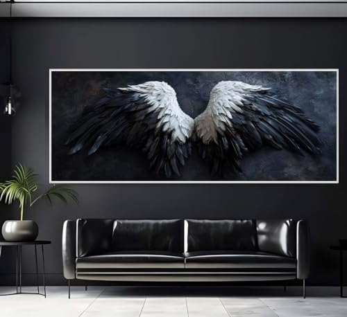 Diamond Painting Malen Nach Zahlen Erwachsene, Schwarz und Weiß Flügel Diamond Painting Erwachsene, DIY Diamant Painting Bilder Kinder, 5D Daiming Panting Craft, Home Wanddekoration 40x80 cm-e279 Diamond Painting Malen Nach Zahlen Erwachsene, Schwarz und Weiß Flügel Diamond Painting Erwachsene, DIY Diamant Painting Bilder Kinder, 5D Daiming Panting Craft, Home Wanddekoration 40x80 cm-e279 von Yooyixi