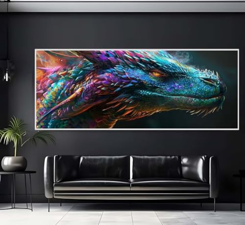 Diamond Painting Malen Nach Zahlen Erwachsene, Tier Drache Diamond Painting Erwachsene, DIY Diamant Painting Bilder Kinder, 5D Daiming Panting Crystal Craft, Home Wanddekoration Gifts 50x150 cm-e59 von Yooyixi