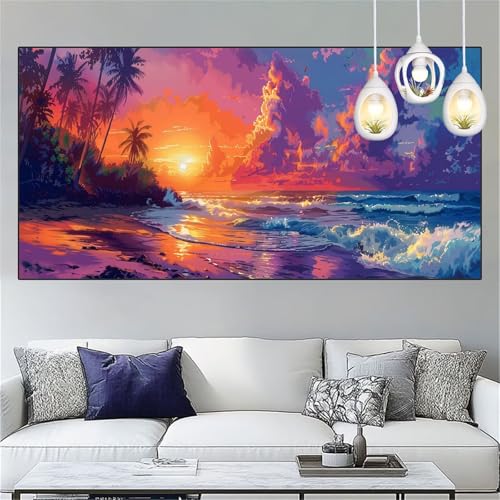 Diamond Painting Sonnenuntergang Diamond Painting Kinder Strand Basteln Mädchen 7 Jahre Diamant Malerei 30x60cm DIY Full Diamant Crystal Art Mosaikherstellung Stickerei Kreuzstich,Geschenke YC-254 von Yooyixi