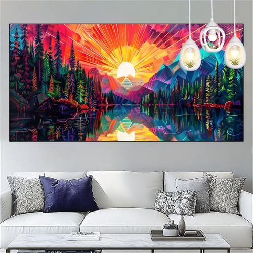 Diamond Painting Sonnenuntergang Diamond Painting Kinder Wald Basteln Mädchen 7 Jahre Diamant Malerei 30x90cm DIY Full Diamant Crystal Art Mosaikherstellung Stickerei Kreuzstich,Decor Geschenke YC-258 von Yooyixi