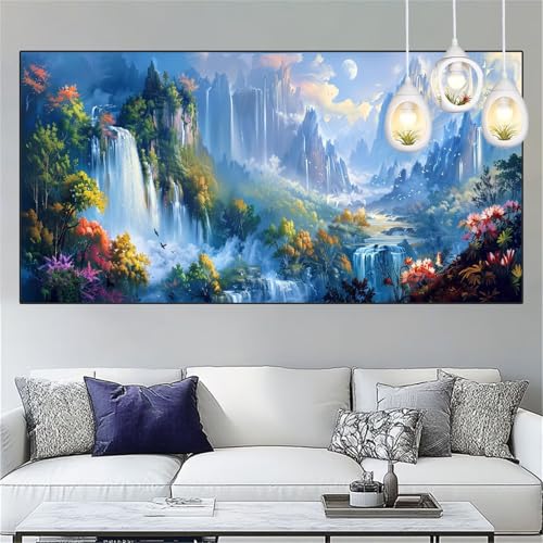 Fallen Diamond Painting Erwachsene Groß xxl 70x140cm Diamant Painting Bilder Landschaft Diamant Malerei Set,Vollbohrer Crystal Art Stickerei Kreuzstich Bastelset Erwachsene für Dekor Geschenke YC-267 von Yooyixi