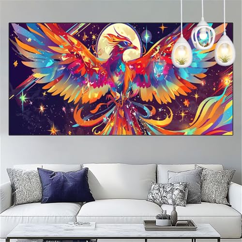 Farbe Diamond Painting Erwachsene 20x60cm Diamant Painting Bilder Phönix Diamant Malerei Set,Vollbohrer Crystal Art Stickerei Kreuzstich Mosaik Bastelset Erwachsene für Home Dekor Geschenke YC-217 von Yooyixi