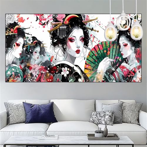 Japan Diamond Painting Erwachsene Groß xxl 50x100cm Diamant Painting Bilder Prinzessin Diamant Malerei Set,Vollbohrer Crystal Art Stickerei Kreuzstich Bastelset Erwachsene für Dekor Geschenke YC-271 von Yooyixi