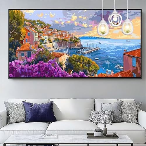 Malen Nach Zahlen Am Meer Malen Nach Zahlen Erwachsene Groß 40x120cm Paint by Numbers Landschaft,DIY Handgemalt Farbe Leinwand Ölgemälde Kit für Anfänger Mit Pinseln/Acrylfarbe,Dekor Geschenk,XYY-357 Malen Nach Zahlen Am Meer Malen Nach Zahlen Erwachsene Groß 40x120cm Paint by Numbers Landschaft,DIY Handgemalt Farbe Leinwand Ölgemälde Kit für Anfänger Mit Pinseln/Acrylfarbe,Dekor Geschenk,XYY-357 von Yooyixi