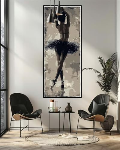 Malen Nach Zahlen Ballett Tänzer Malen Nach Zahlen Erwachsene, DIY Set Ölgemälde Malen Nach Zahlen XXL, Acrylfarben Painting by Numbers Bastelset, Geschenk Wanddekoration, 30x70cm (Ohne Rahmen)-YH557 von Yooyixi