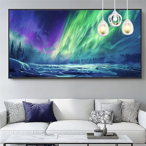 Malen Nach Zahlen Erwachsene Aurora Malen Nach Zahlen Kinder Landschaft Paint by Numbers for Anfänger Mit Pinseln/Acrylfarbe,DIY Farbe Leinwand Ölgemälde Kits Basteln set,Gifts [Ohne Rahmen] XYY-523 von Yooyixi