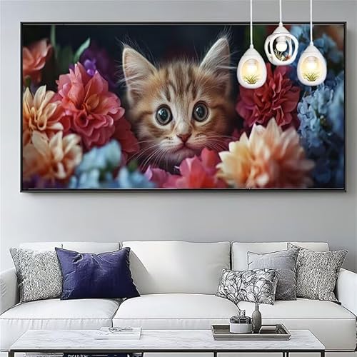 Malen Nach Zahlen Erwachsene Blume Malen Nach Zahlen Kinder Katze Paint by Numbers for Anfänger Mit Pinseln/Acrylfarbe,DIY Farbe Leinwand Ölgemälde Kits Basteln set,Geschenk [Ohne Rahmen] XYY-475 von Yooyixi
