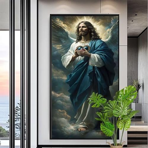 Malen Nach Zahlen Erwachsene Engel Malen Nach Zahlen Kinder Jesus Paint by Numbers for Anfänger Mit Pinseln/Acrylfarbe,DIY Farbe Leinwand Ölgemälde Kits Basteln set,Geschenk [Ohne Rahmen] XYY-1888 von Yooyixi