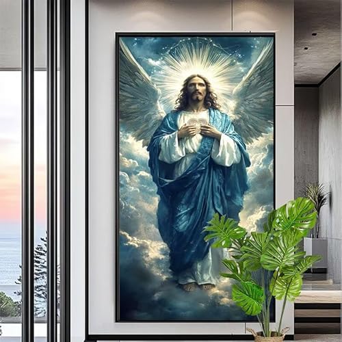 Malen Nach Zahlen Erwachsene Engel Malen Nach Zahlen Kinder Jesus Paint by Numbers for Anfänger Mit Pinseln/Acrylfarbe,DIY Farbe Leinwand Ölgemälde Kits Basteln set,Geschenk [Ohne Rahmen] XYY-1889 von Yooyixi