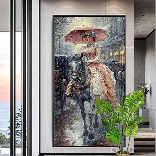 Malen Nach Zahlen Erwachsene Europa Malen Nach Zahlen Kinder Dame Paint by Numbers for Anfänger Mit Pinseln/Acrylfarbe,DIY Farbe Leinwand Ölgemälde Kits Basteln set,Geschenk [Ohne Rahmen] XYY-1762 von Yooyixi