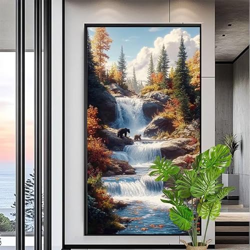 Malen Nach Zahlen Erwachsene Fallen Malen Nach Zahlen Kinder Wald Paint by Numbers for Anfänger Mit Pinseln/Acrylfarbe,DIY Farbe Leinwand Ölgemälde Kits Basteln set,Geschenk [Ohne Rahmen] XYY-1776 von Yooyixi