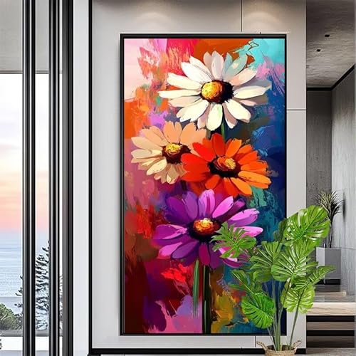 Malen Nach Zahlen Erwachsene Gänseblümchen Malen Nach Zahlen Kinder Blume Paint by Numbers for Anfänger Mit Pinseln/Acrylfarbe,DIY Farbe Leinwand Ölgemälde Kits Basteln set,[Ohne Rahmen] XYY-1530 von Yooyixi