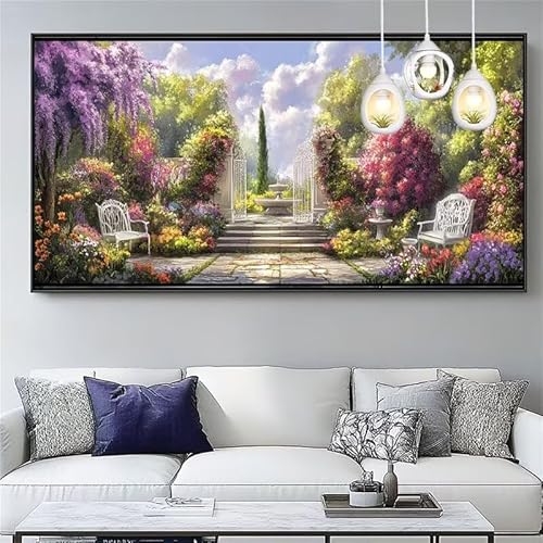 Malen Nach Zahlen Erwachsene Garten Malen Nach Zahlen Kinder Landschaft Paint by Numbers for Anfänger Mit Pinseln/Acrylfarbe,DIY Farbe Leinwand Ölgemälde Kits Basteln set,Gifts [Ohne Rahmen] XYY-494 von Yooyixi