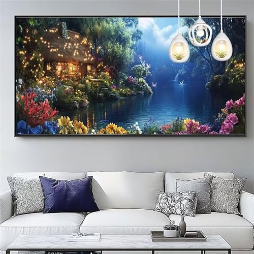 Malen Nach Zahlen Erwachsene Garten Malen Nach Zahlen Kinder Landschaft Paint by Numbers for Anfänger Mit Pinseln/Acrylfarbe,DIY Farbe Leinwand Ölgemälde Kits Basteln set,Gifts [Ohne Rahmen] XYY-495 von Yooyixi