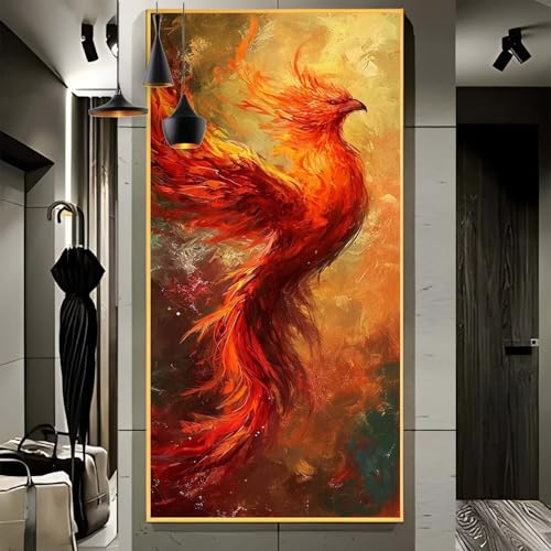 Malen Nach Zahlen Erwachsene Groß 40x80cm， Malen Nach Zahlen Phönix Tier Paint by Numbers Adult， Acrylfarben Leinwand Malen-Nach-Zahlen Anfänger， für Home Wand Dekor Geschenk， [Ohne Rahmen] G15 von Yooyixi