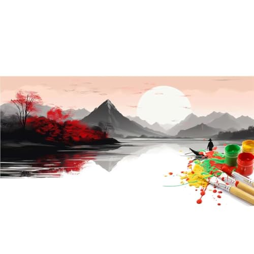 Malen Nach Zahlen Erwachsene Groß 80 X 40 cm, Malen Nach Zahlen Japan Landschaft Paint by Numbers Adult, Acrylfarben Leinwand Malen-Nach-Zahlen Anfänger, für Home Wand Dekor Gifts [Ohne Rahmen]-YH43 von Yooyixi