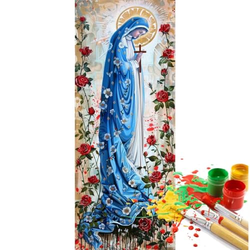 Malen Nach Zahlen Erwachsene Groß 80 X 40 cm, Malen Nach Zahlen Madonna Religion Paint by Numbers Adult, Acrylfarben Malen-Nach-Zahlen Anfänger, für Kreatives Home Wand Dekor, [Ohne Rahmen]-YH371 von Yooyixi