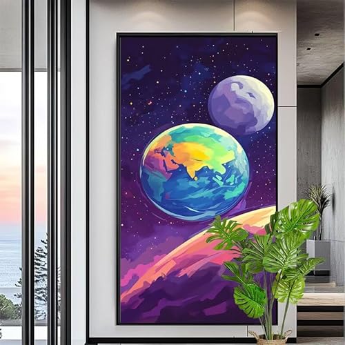 Malen Nach Zahlen Erwachsene Himmel Malen Nach Zahlen Kinder Sternenhimmel Paint by Numbers for Anfänger Mit Pinseln/Acrylfarbe,DIY Farbe Leinwand Ölgemälde Kits Basteln set,[Ohne Rahmen] XYY-1882 von Yooyixi