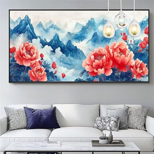 Malen Nach Zahlen Erwachsene Pfingstrose Malen Nach Zahlen Kinder Landschaft Paint by Numbers for Anfänger Mit Pinseln/Acrylfarbe,DIY Farbe Leinwand Ölgemälde Kits Basteln set,[Ohne Rahmen] XYY-851 von Yooyixi