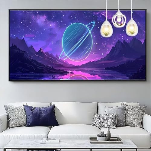 Malen Nach Zahlen Erwachsene Planet Malen Nach Zahlen Kinder See Paint by Numbers for Anfänger Mit Pinseln/Acrylfarbe,DIY Farbe Leinwand Ölgemälde Kits Basteln set,Geschenk [Ohne Rahmen] XYY-1329 von Yooyixi