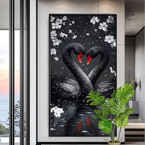 Malen Nach Zahlen Erwachsene Schwan Malen Nach Zahlen Kinder Liebe Paint by Numbers for Anfänger Mit Pinseln/Acrylfarbe,DIY Farbe Leinwand Ölgemälde Kits Basteln set,Geschenk [Ohne Rahmen] XYY-1874 von Yooyixi